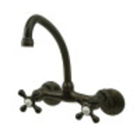 Thumbnail for Kingston Brass KS214ORB Kingston Two Handle Wall Mount Kitchen Faucet, Oil Rubbed Bronze - BNGBath