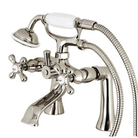 Thumbnail for Kingston Brass KS268PN Kingston Clawfoot Tub Faucet with Hand Shower, Polished Nickel - BNGBath