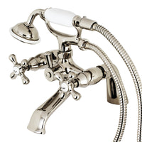 Thumbnail for Kingston Brass KS267PN Kingston Clawfoot Tub Faucet with Hand Shower, Polished Nickel - BNGBath
