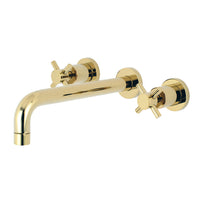 Thumbnail for Kingston Brass KS8022DX Concord Two-Handle Wall Mount Tub Faucet, Polished Brass - BNGBath