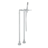 Thumbnail for ROHL Lombardia Exposed Floor Mount Tub Filler with Handshower and Floor Pillar Legs or Supply Unions - BNGBath