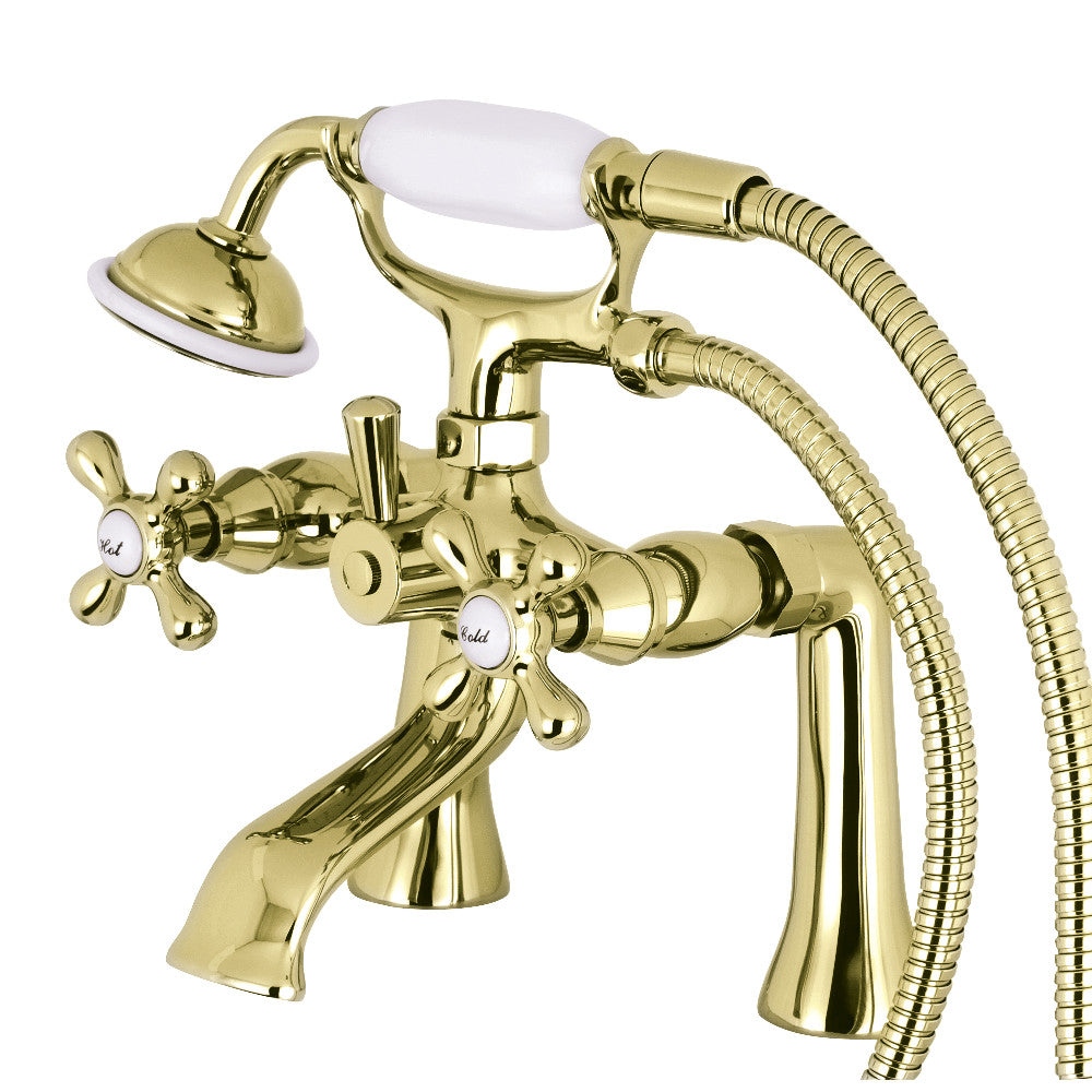 Kingston Brass KS268PB Kingston Clawfoot Tub Faucet with Hand Shower, Polished Brass - BNGBath