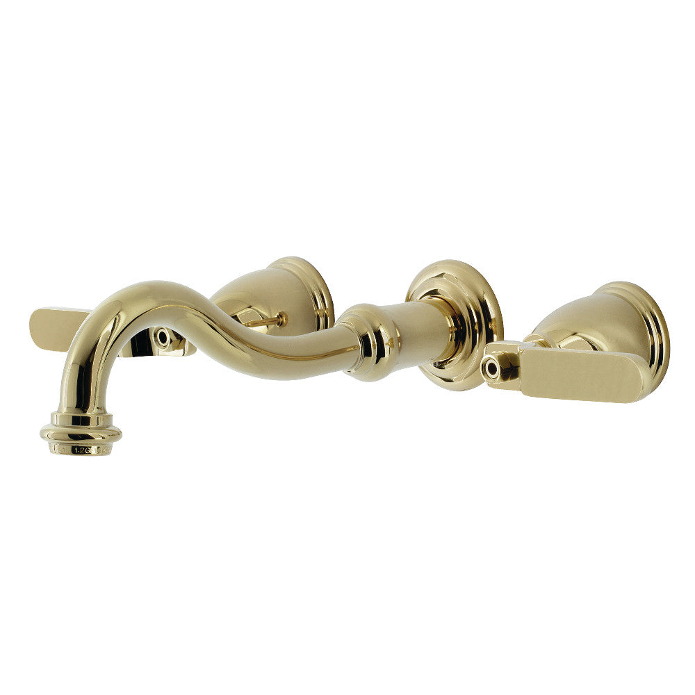 Kingston Brass KS3122KL Whitaker Two-Handle Wall Mount Bathroom Faucet, Polished Brass - BNGBath