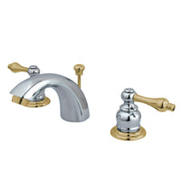 Thumbnail for Kingston Brass KB944AL Victorian Mini-Widespread Bathroom Faucet, Polished Chrome/Polished Brass - BNGBath