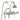 Bathroom Wall Mount Down Spout Clawfoot Tub Faucet with Handshower by Maidstone