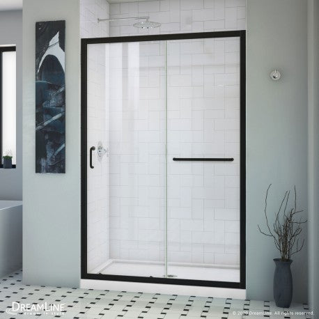 DreamLine Infinity-Z 44-48 in. W x 72 in. H Semi-Frameless Sliding Shower Door, Clear Glass