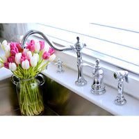 Thumbnail for Kingston Brass KS7808TPLBS Widespread Kitchen Faucet - BNGBath