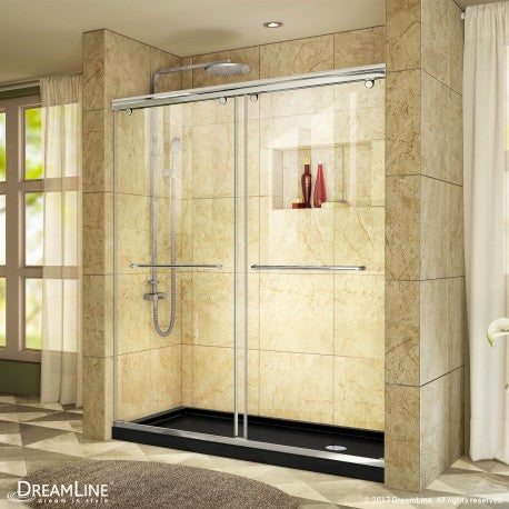 DreamLine Charisma 36 in. D x 60 in. W x 78 3/4 in. H Frameless Bypass Shower Door and Base Only