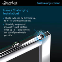 Thumbnail for DreamLine Infinity-Z 56-60 in. W x 58 in. H Semi-Frameless Sliding Tub Door, Clear Glass - BNGBath