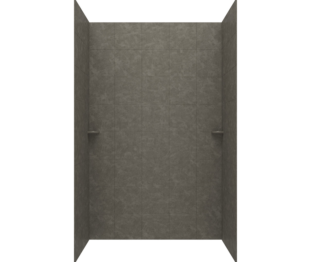 SQMK96-3662 36 x 62 x 96 Swanstone Square Tile Glue up Shower Wall Kit in Charcoal Gray