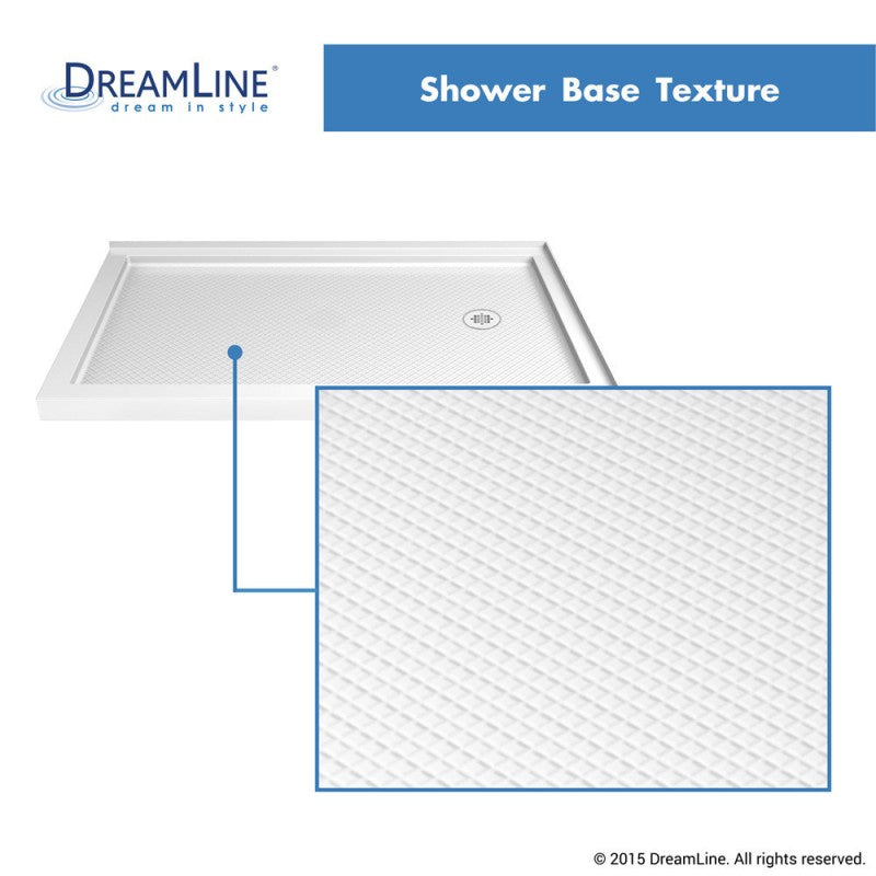 DreamLine SlimLine 36 x 54 Double Threshold Shower Base in White - BNGBath