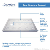 Thumbnail for DreamLine SlimLine 36 in. D x 60 in. W x 2 3/4 in. H Right Drain Double Threshold Shower Base in White - BNGBath