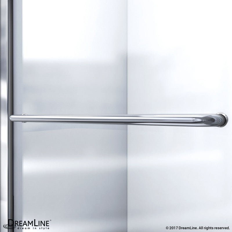 DreamLine Infinity-Z Clear Sliding Shower Door, Right Drain Base and Backwalls - BNGBath