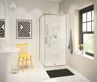 Thumbnail for Radia Square Sliding Shower Door 32 x 32 x 71 ½ in. 6 mm Corner Shower door - BNGBath