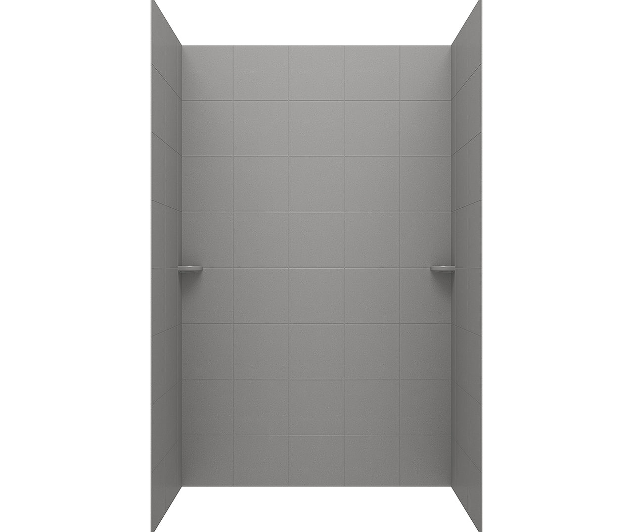 SQMK72-3636 36 x 36 x 72 Swanstone Square Tile Glue up Tub Wall Kit in Ash Gray