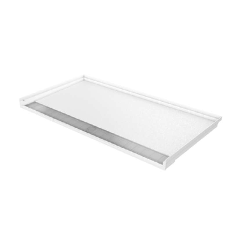 Sollus ProTrench 60in Compression-Molded Solid Surface Roll-In Shower Base With Trench Drain - BNGBath