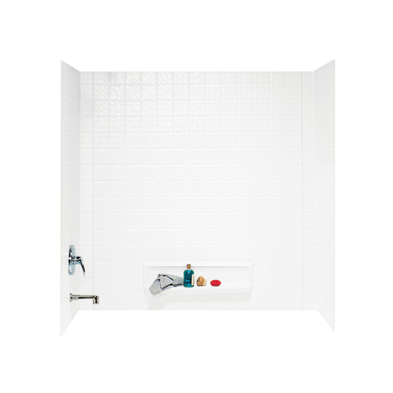 30-In D X 60-In W X 59.625-In H Veritek Bathtub Wall Kit In White Tile By Swan - BNGBath