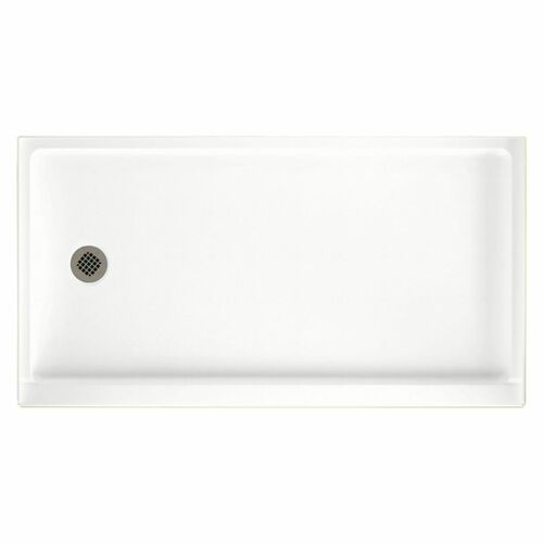 swan-solid-surface-60-in-x-32-in-shower-base-with-left-drainTahiti White