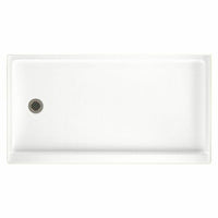 Thumbnail for swan-solid-surface-60-in-x-32-in-shower-base-with-left-drainTahiti White