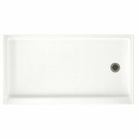 Thumbnail for swan-solid-surface-60-in-x-32-in-shower-base-with-right-drainTahiti White