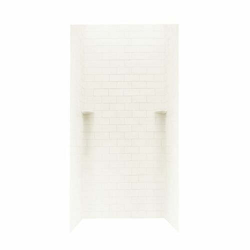 36" x 36" x 72" Swanstone 3x6 Subway Tile Shower Wall Kit in White - BNGBATH