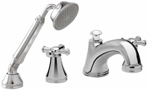Toto TB220S#BN Vivian Deck-Mounted Bathtub Faucet Trim Kit With Handheld Shower And Cross Handles - BNGBath