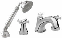 Thumbnail for Toto TB220S#BN Vivian Deck-Mounted Bathtub Faucet Trim Kit With Handheld Shower And Cross Handles - BNGBath