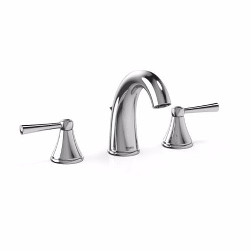 Toto TL210DD12#CP Silas Deck-Mounted Arc 1.2-GPM Widespread Bathroom Sink Faucet - BNGBath