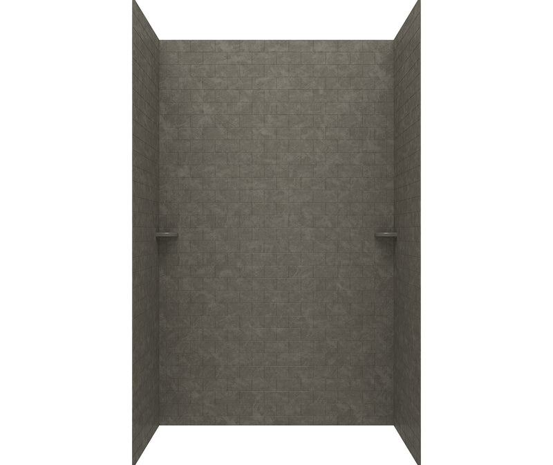 STMK96-3636 36 x 36 x 96 Swanstone Classic Subway Tile Glue up Tub Wall Kit in Charcoal Gray