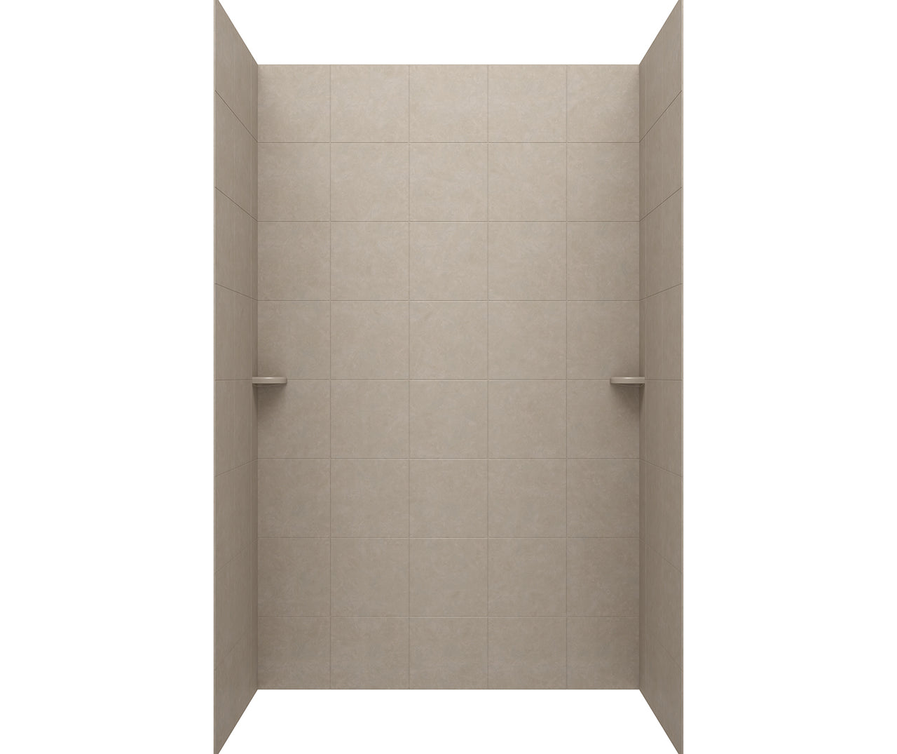 SQMK96-3662 36 x 62 x 96 Swanstone Square Tile Glue up Shower Wall Kit in Limestone