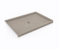 Thumbnail for 42 x 60 Swanstone Alcove Shower Pan with Center Drain in White - BNGBath