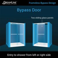 Thumbnail for DreamLine Charisma 36 in. D x 60 in. W x 78 3/4 in. H Frameless Bypass Sliding Shower Door and SlimLine Shower Base Kit - BNGBath