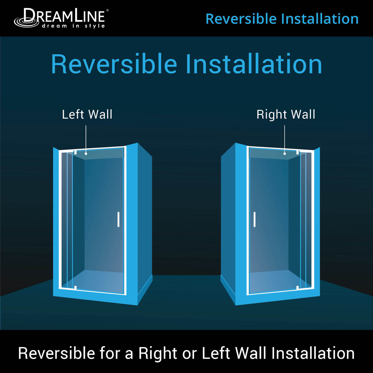 DreamLine Flex 32 in. D x 32 in. W x 76 3/4 in. H Semi-Frameless Pivot Shower Door, SlimLine Shower Base and Backwall Kit - BNGBath