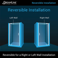 Thumbnail for DreamLine Flex 36 in. D x 36 in. W x 76 3/4 in. H Semi-Frameless Pivot Shower Door, SlimLine Shower Base and Backwall Kit - BNGBath