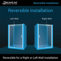Thumbnail for DreamLine Flex 32 in. D x 60 in. W x 76 3/4 in. H Semi-Frameless Pivot Shower Door, SlimLine Shower Base and Backwall Kit - BNGBath