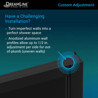 Thumbnail for DreamLine French Corner 42 in. D x 42 in. W x 74 3/4 in. H Framed Sliding Shower Enclosure and Shower Base Kit - BNGBath