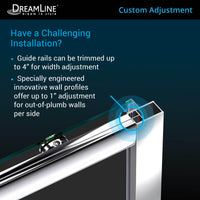 Thumbnail for DreamLine Infinity-Z 32 in. D x 60 in. W x 74 3/4 in. H Semi-Frameless Sliding Shower Door and SlimLine Shower Base Kit, Clear Glass - BNGBath
