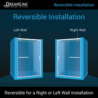 Thumbnail for DreamLine Infinity-Z 34 in. D x 60 in. W x 74 3/4 in. H Semi-Frameless Sliding Shower Door and SlimLine Shower Base Kit, Frosted Glass - BNGBath