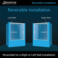 Thumbnail for DreamLine Infinity-Z 56-60 in. W x 60 in. H Semi-Frameless Sliding Tub Door and QWALL-Tub Acrylic Backwall Kit, Clear Glass - BNGBath
