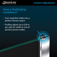 Thumbnail for DreamLine Prism 36 in. x 36 in. x 74 3/4 in. H Frameless Pivot Shower Enclosure and SlimLine Shower Base Kit - BNGBath