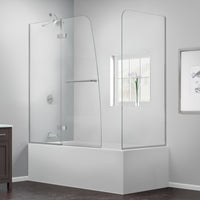 Thumbnail for DreamLine Aqua Ultra 57-60 in. W x 30 in. D x 58 in. H Frameless Hinged Tub Door with Return Panel - BNGBath