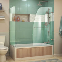 Thumbnail for DreamLine Aqua Uno 56-60 in. W x 30 in. D x 58 in. H Frameless Hinged Tub Door with Return Panel - BNGBath