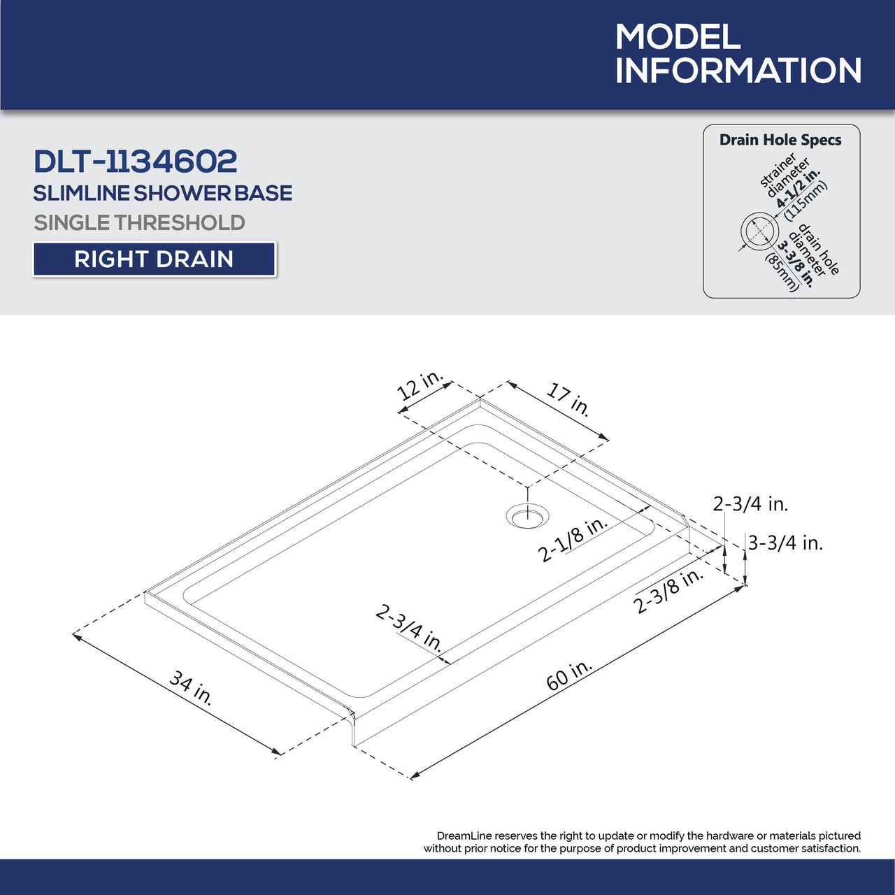 DreamLine Infinity-Z 34 in. D x 60 in. W x 76 3/4 in. H Semi-Frameless Sliding Shower Door, Shower Base and QWALL-5 Backwall Kit, Frosted Glass - BNGBath