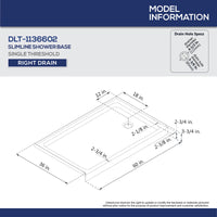 Thumbnail for DreamLine Infinity-Z 36 in. D x 60 in. W x 76 3/4 in. H Semi-Frameless Sliding Shower Door, Shower Base and QWALL-5 Backwall Kit, Frosted Glass - BNGBath