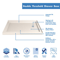 Thumbnail for DreamLine Flex 36 in. D x 48 in. W x 74 3/4 in. H Semi-Frameless Pivot Shower Enclosure and SlimLine Shower Base Kit - BNGBath