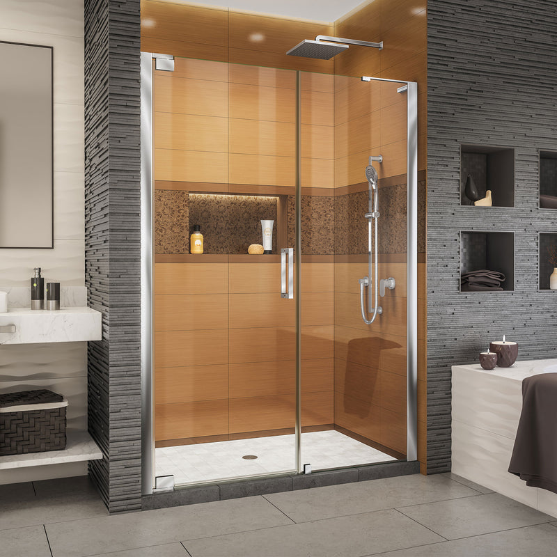 DreamLine Elegance-LS 56 - 58 in. W x 72 in. H Frameless Pivot Shower Door - BNGBath