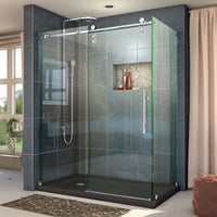 Thumbnail for DreamLine Enigma-Z 34 1/2 in. D x 60 3/8 in. W x 76 in. H Fully Frameless Sliding Shower Enclosure - BNGBath