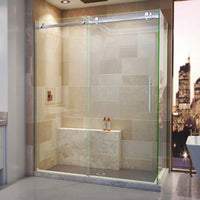 Thumbnail for DreamLine Enigma Air 34 3/4 in. D x 60 3/8 in. W x 76 in. H Frameless Sliding Shower Enclosure - BNGBath