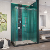 Thumbnail for DreamLine Enigma-XO 32 1/2 in. D x 44 3/8 - 48 3/8 in. W x 76 in. H Fully Frameless Sliding Shower Enclosure - BNGBath