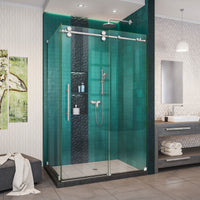 Thumbnail for DreamLine Enigma-XO 34 1/2 in. D x 44 3/8 - 48 3/8 in. W x 76 in. H Fully Frameless Sliding Shower Enclosure - BNGBath